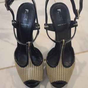 Fendi T-Strap Heels Size 7 (37) Fits like a size 6